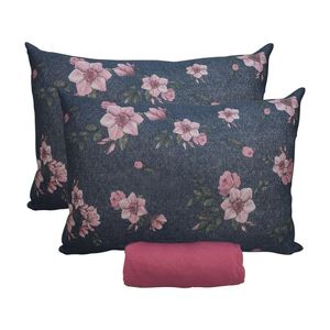 Jogo De Cama Casal Portallar Malha 100% Algodão Sevilha 3 Peças Rosa