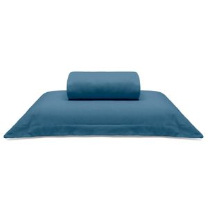 Jogo De Cama Buettner Solteiro King Malha Liso 2 Peças Image Azul
