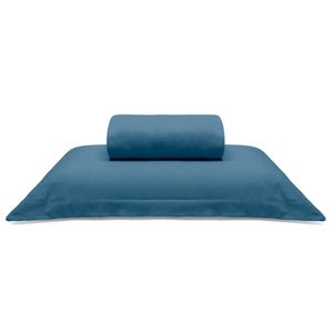 Jogo De Cama Buettner Solteiro Malha Liso 2 Peças Image Azul