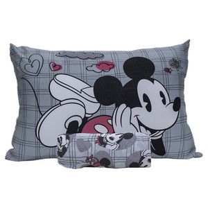 Jogo De Cama Portallar Solteiro Joy Malha Mista Estampado Disney Namorados Lovefilm 2 Pçs Cinza