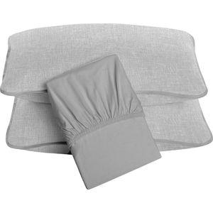 Jogo De Cama Tecebem King Malha 100% Algodão Brian 3 Peças Premium Cinza