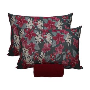 Jogo De Cama King Portallar Malha 100% Algodão Nápoles 3 Peças Vermelho