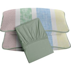 Jogo De Cama Tecebem Casal Malha 100% Algodão Mila 3 Peças Premium Verde