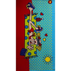 Toalha De Praia Margex Microfibra Estampada Menina 73cm X 145m Azul