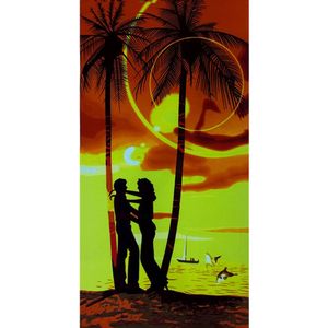Toalha De Praia Margex Microfibra Estampada Por Do Sol 73cm X 145m Amarelo