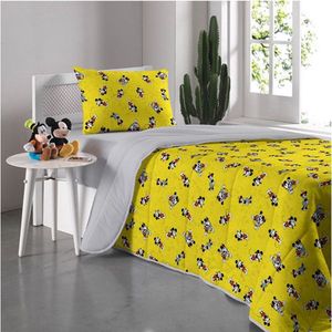 Edredom Solteiro Portallar Malha Disney Mickey 90a 150mx220m Cinza