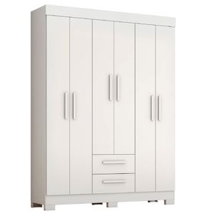Guarda Roupas Casal 6 Portas 2 Gavetas Libano Branco Flex Notável