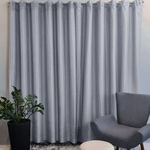 Cortina Interlar De Renda Classica Para Sala-quarto Com Forro 3,00m X 1,80m Olimpia Prata