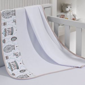 Cueiro Simples Tecebem Baby Malha 100% Algodão Estampa Jean 80cm X 90cm Branco