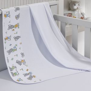 Cueiro Simples Tecebem Baby Malha 100% Algodão Estampa Tom 80cm X 90cm Branco