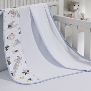 Cueiro Simples Tecebem Baby Malha 100% Algodão Estampa Lipe 80cm X 90cm Branco