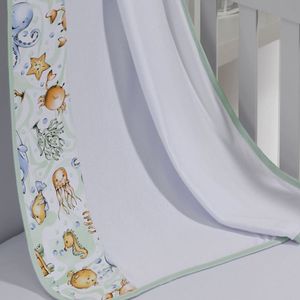 Cueiro Simples Tecebem Baby Olga Malha Estampado Kinder 80cmx90cm Verde