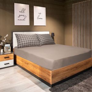 Jogo De Cama Portallar King Malha 100% Algodão Premiun Classic Laura 3 Peças Capuccino