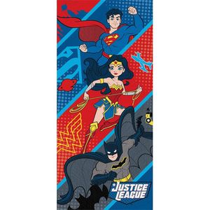 Toalha De Banho Lepper Estampada Liga Da Justiça 60cmx1,20m Kids Azul