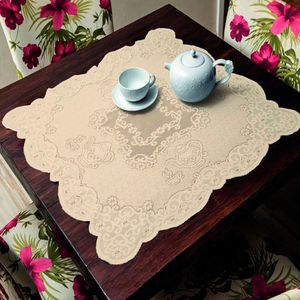 Toalha Centro De Mesa Renda Interlar Portuguesa Bule 80cm X 80cm Marfim