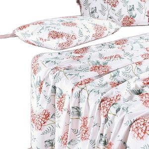 Jogo De Cama Lençol Casal Sensuale Percale 200 Fios 4 Peças - Hortência - 80% Algodão, 20% Poliéster