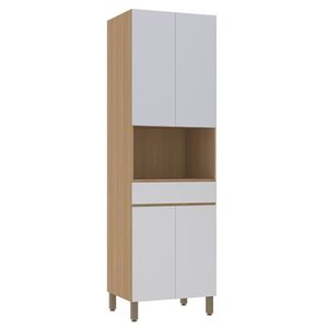 Paneleiro 70cm 4 Portas E 1 Gaveta Com Espaço Para Micro-ond Freijó-cinza Cristal
