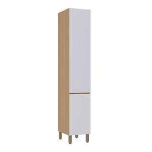 Paneleiro Simples 40cm 2 Portas Slim Luciane Móveis Freijó-cinza Cristal