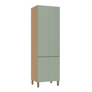 Paneleiro Duplo 70cm 4 Portas Slim Luciane Móveis Freijó-verde Jade