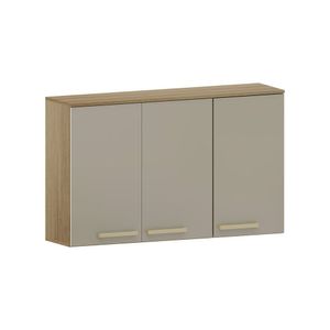 Armário Aéreo 120cm 3 Portas Isis Luciane Móveis Avelã-mocca Laca