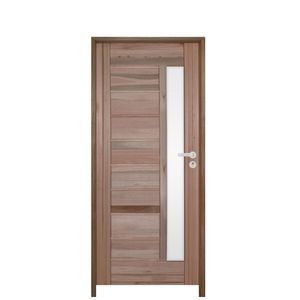 Kit Porta Bbb C-visor Eucalipto 92 X 2.10 Batente 14cm Fechadura Externa Lado Direito - Rodam