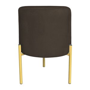 Puff Decorativo Soren Suede Marrom Pés De Ferro Dourado - Pallazio