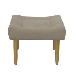 Puff Banqueta Decorativo Pés Madeira Cappuccino