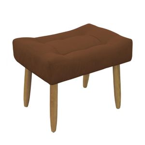Puff Banqueta Decorativo Pés Madeira Cobre