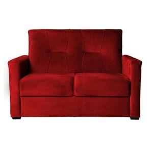 Sofá Pequeno 2 Lugares 1,35 Porta Controle No Braço Alice Vermelho