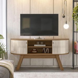 Rack Bancada 2 Portas Para Tv De 55 Polegadas Atlanta - Naturale Off White Naturale Off White