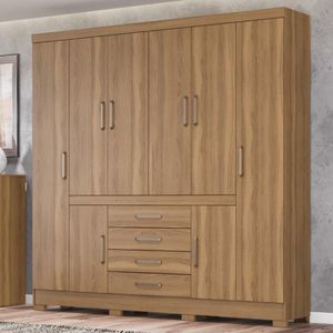 Guarda Roupa Casal 8 Portas E 4 Gavetas New México - Amêndola Touch