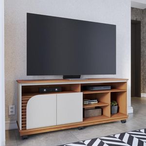 Rack Bancada 2 Portas Com Rodízio Jurerê 1.5 - Freijó Off White Matte