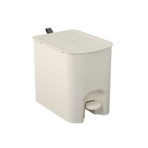 Lixeira Com Pedal Borboleta 12l Bege Com Alça Cinza Coza