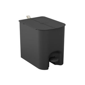 Lixeira Com Pedal Borboleta 12l Preto Com Alça Bege Coza
