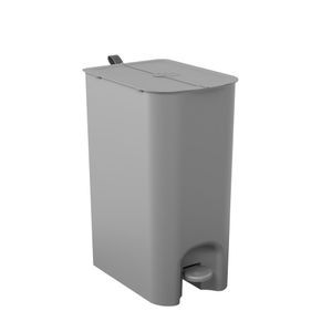 Lixeira Com Pedal Borboleta Dupla 20l (10+10) Cinza Com Alça Chumbo Coza