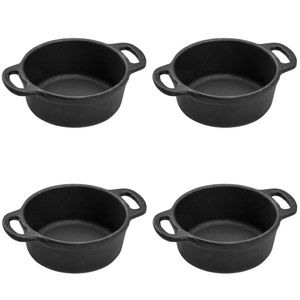 Kit 4 Caçarolas Mineirinha 10 Cm 300ml Em Ferro Fundido Panela Mineira