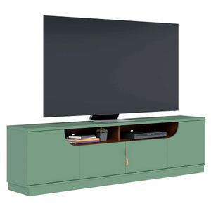 Rack Bancada Para Tv 75 Pol 200cm Brescia Hortelã-amêndoa C05 Mpozenato