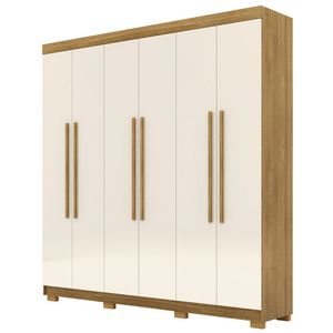 Guarda Roupa Casal 218cm 6 Portas Elegance Nature-champanhe Vila Rica