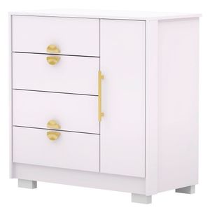 Cômoda Para Quarto 93cm Com 1 Porta Ilha Bela Flex Branco Vila Rica
