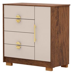 Cômoda Para Quarto 93cm Com 1 Porta Ilha Bela Imbuia Fendi Vila Rica