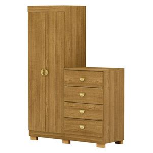 Guarda Roupa Cômoda 4 Gavetas 120cm Cristal Nature Vila Rica