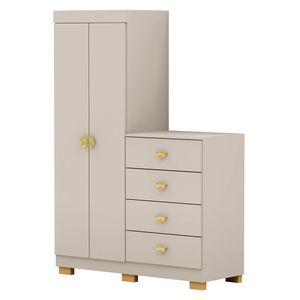 Guarda Roupa Cômoda 4 Gavetas 120cm Cristal Fendi Vila Rica