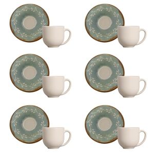 Conjunto De Xícara De Cafezinho Com Pires 06 Peças Coup Mediterrâeno Porto Brasil