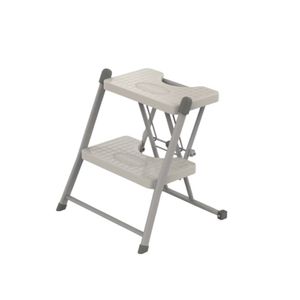 Escada Alcance 2 Degraus Dobrável 120 Kg Cinza Anodilar