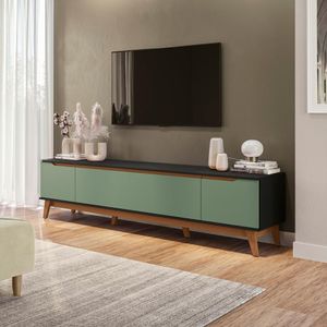 Rack Kappesberg 3 Portas Preto Fosco/verde Oliva 218cm
