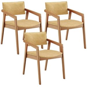 Kit 03 Cadeiras Para Sala De Jantar Estar Living Giorgia L02 Couríssimo Casco Fendi - Lyam Decor