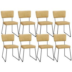 Kit 8 Cadeiras Decorativa Estofada Para Sala De Jantar Allana L02 Couríssimo Casco Fendi - Lyam Decor