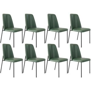 Kit 08 Cadeiras Decorativa Estofada Para Sala De Jantar Bella L02 Couríssimo Verde - Lyam Decor