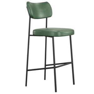 Banqueta Alta Bar Cozinha Sala De Jantar Preto Melina L02 Couríssimo Verde - Lyam Decor