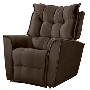 Poltrona Reclinavel Do Papai Para Sala King Veludo Chocolate Chocolate